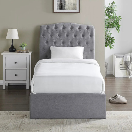 Rosa Fabric Ottoman Storage Bed light grey