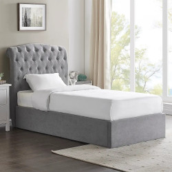 Rosa Fabric Ottoman Storage Bed light grey side