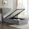 Rosa Fabric Ottoman Storage Bed light grey opened