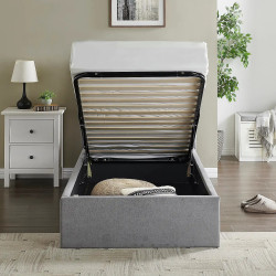 Rosa Fabric Ottoman Storage Bed light grey front