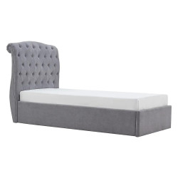Rosa Fabric Ottoman Storage Bed light grey siderail