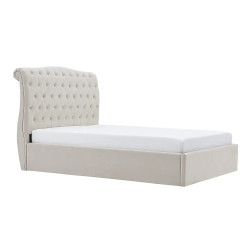 Rosa Fabric Ottoman Storage Bed Natural siderail
