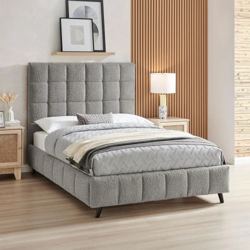 Starla Square Boucle Fabric Bed Frame