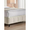 Starla Square Boucle Fabric Bed Frame ivory footboard