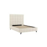 Starla Square Boucle Fabric Bed Frame ivory slats
