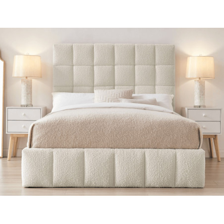 Starla Square Ottoman Storage Bed Frame Boucle Fabric front