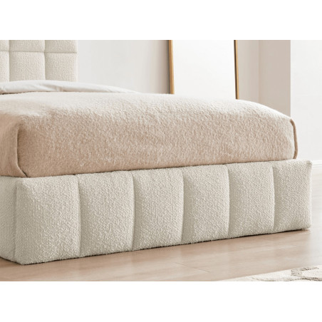 Starla Square Ottoman Storage Bed Frame Boucle Fabric footboard