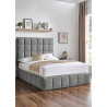 Starla Square Ottoman Storage Bed Frame Boucle Fabric grey closed