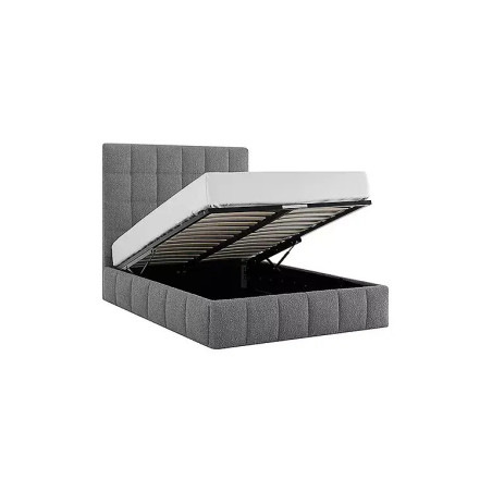 Starla Square Ottoman Storage Bed Frame Boucle Fabric grey lift up