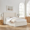 Gemini Cord Fabric Ottoman Bed Frame side