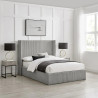 Gemini Cord Fabric Ottoman Bed Frame grey side