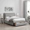 Ursa Drawer Bed Frame Velvet Fabric grey