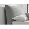 Luna Pillow Boucle Fabric Bed Frame Wood Slatted Base grey headend