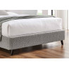 Luna Pillow Boucle Fabric Bed Frame Wood Slatted Base grey footend