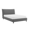 Luna Pillow Boucle Fabric Bed Frame Wood Slatted Base grey side