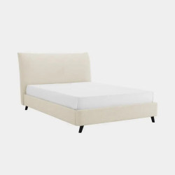 Luna Pillow Boucle Fabric Bed Frame Wood Slatted Base side