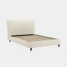 Luna Pillow Boucle Fabric Bed Frame Wood Slatted Base slats