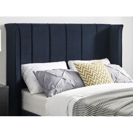 Polaris Recycled Low Carbon Fabric Bed Frame with Slatted Base blue headend