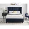 Polaris Recycled Low Carbon Fabric Bed Frame with Slatted Base blue