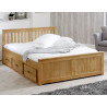 Mission 4ft 6inch Double Waxed Pine Wooden Storage Bed - Home Divine