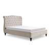 Rosa Fabric Bed Frame with Winged Headboard natural side
