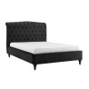 Rosa Fabric Bed Frame with Winged Headboard black side