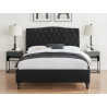 Rosa Fabric Bed Frame with Winged Headboard black front