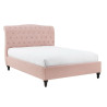 Rosa Fabric Bed Frame with Winged Headboard pink side