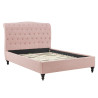 Rosa Fabric Bed Frame with Winged Headboard pink slats
