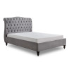 Rosa Fabric Bed Frame with Winged Headboard light grey side