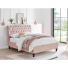 Rosa Fabric Bed Frame with Winged Headboard pink