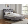 Rosa Fabric Bed Frame with Winged Headboard light grey