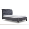 Rosa Fabric Bed Frame with Winged Headboard dark grey side