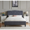 Rosa Fabric Bed Frame with Winged Headboard dark grey front
