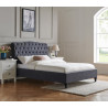 Rosa Fabric Bed Frame with Winged Headboard dark grey