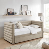 Bellatrix 3FT Single Velvet Fabric Daybed with 2 Drawers taupe