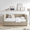 Bellatrix 3FT Single Velvet Fabric Daybed with 2 Drawers taupe front