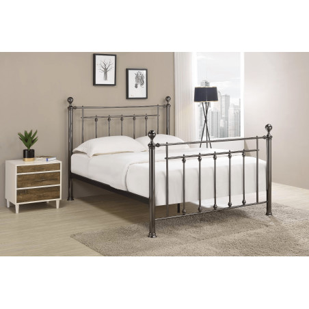 Libra Luxury Metal Bed Frame In Black Chrome Finish