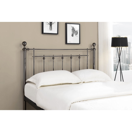Libra Luxury Metal Bed Frame In Black Chrome Finish