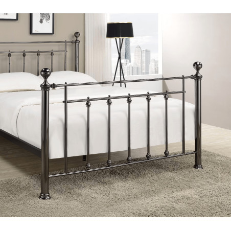 Libra Luxury Metal Bed Frame In Black Chrome Finish