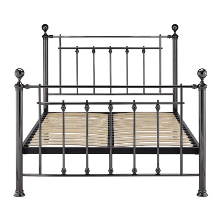 Libra Luxury Metal Bed Frame In Black Chrome Finish