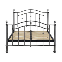 Callisto Metal Bed Frame with Chrome Finials, Sprung Slatted Base slats