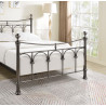 Gamma Metal Bed Frame Antique Nickel Finish, Vintage Design Sprung Slatted Base footend