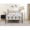 Gamma Metal Bed Frame Antique Nickel Finish, Vintage Design Sprung Slatted Base headboard