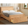 Kenji Oak Wooden Bed Frame with Storage Drawer Chevron Detailing