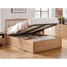 Juno Storage Bed Frame Oak Wooden Slatted Base opened