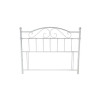 Sussex Freestanding Metal Headboard White With a Gentle Curved Top and Vertical Lines