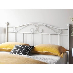 Sussex Freestanding Metal Headboard White With a Gentle Curved Top and Vertical Lines