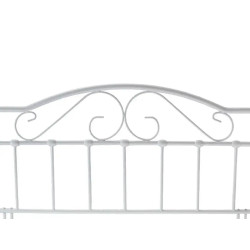 Sussex Freestanding Metal Headboard White With a Gentle Curved Top and Vertical Lines