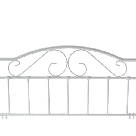 Sussex Freestanding Metal Headboard White With a Gentle Curved Top and Vertical Lines
